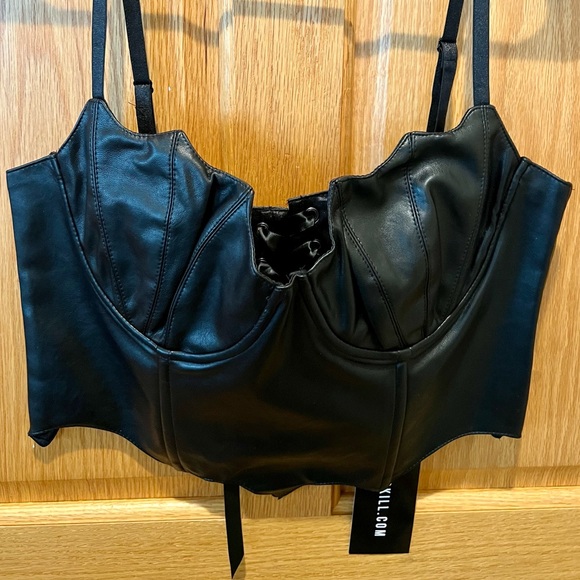 Dolls Kill Other - NWT Dolls Kill Trickz N’ Treatz No turban Encounter Corset Top Vegan Leather Bat
